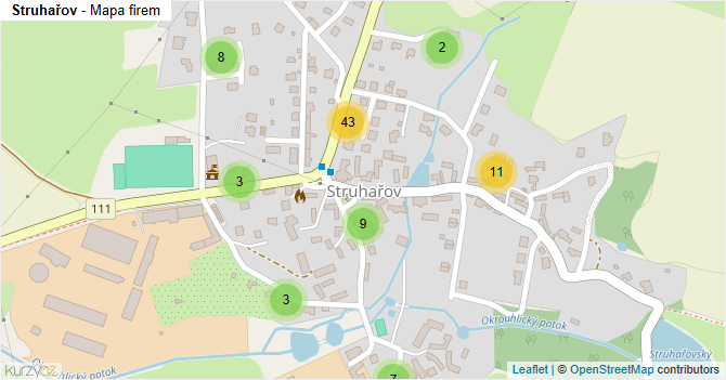Struhařov - mapa firem