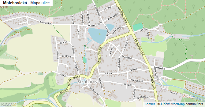 Mnichovická - mapa ulice
