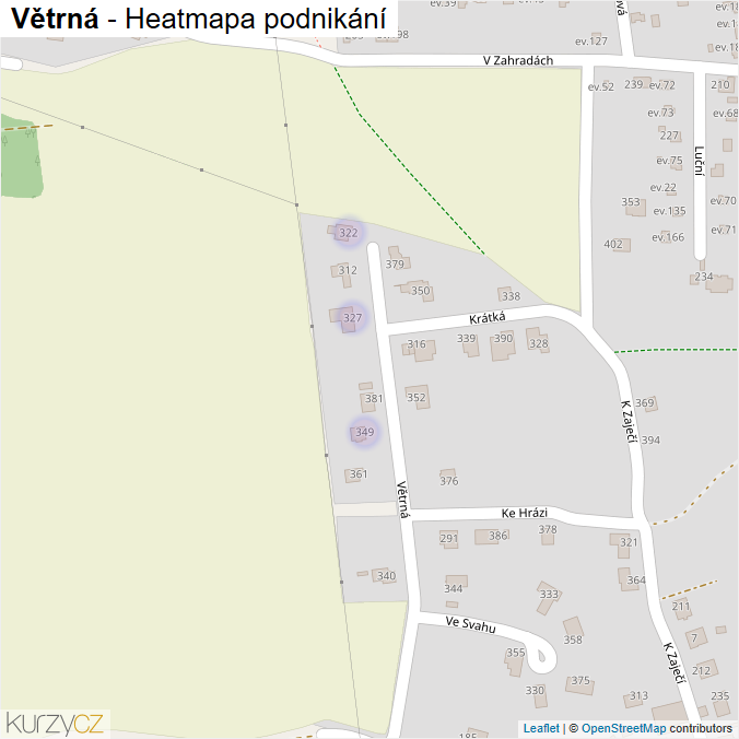 Mapa Větrná - Firmy v ulici.