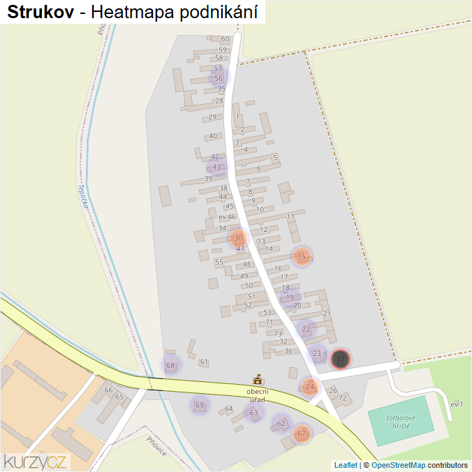 Mapa Strukov - Firmy v části obce.