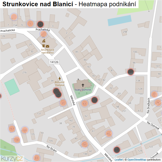 Mapa Strunkovice nad Blanicí - Firmy v obci.