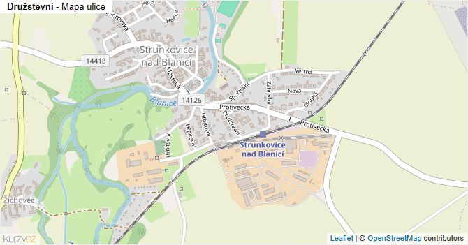 Družstevní - mapa ulice