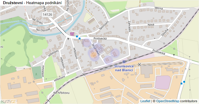 Družstevní - mapa podnikání