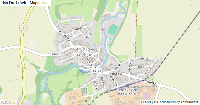 Na Dražkách - mapa ulice