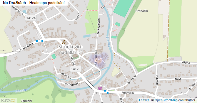 Na Dražkách - mapa podnikání