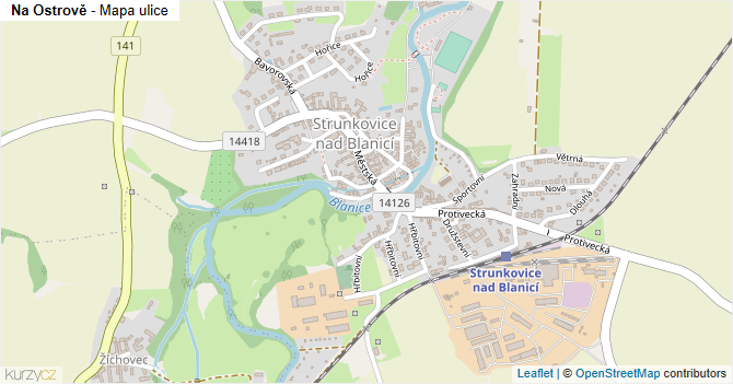 Na Ostrově - mapa ulice