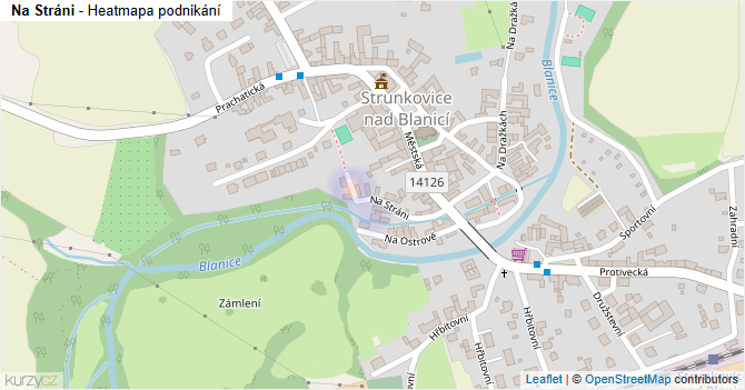 Na Stráni - mapa podnikání