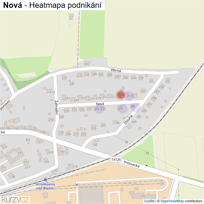 Mapa Nová - Firmy v ulici.