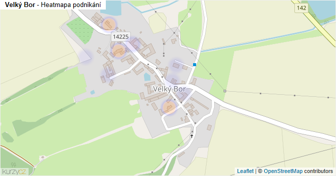 Velký Bor - mapa podnikání