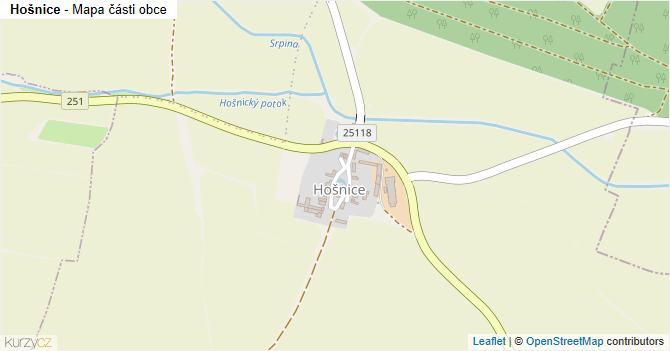 Hošnice - mapa části obce