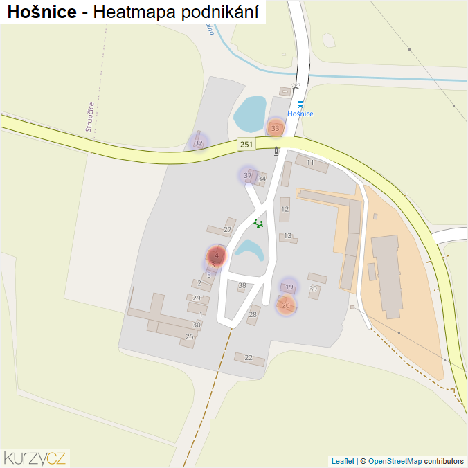 Mapa Hošnice - Firmy v části obce.