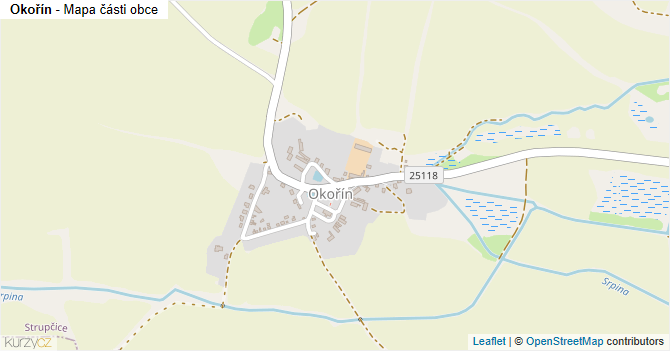 Okořín - mapa části obce