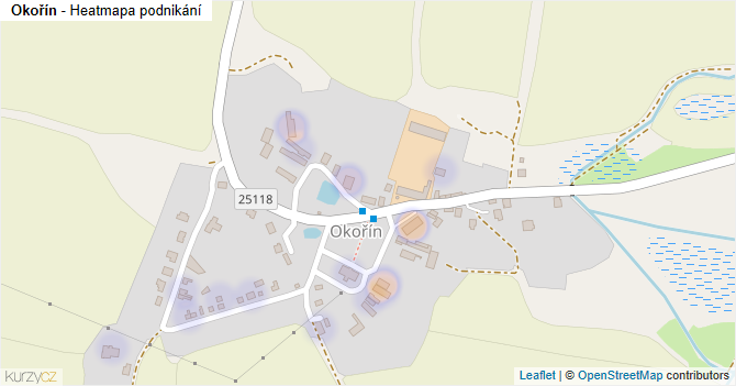 Okořín - mapa podnikání