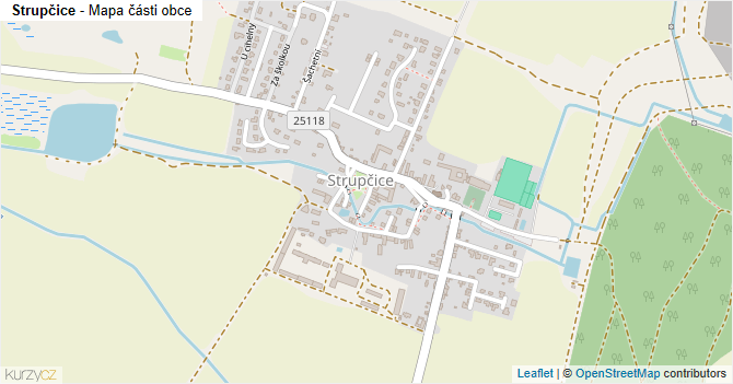 Strupčice - mapa části obce