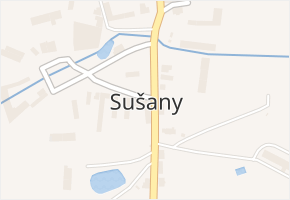 Sušany v obci Strupčice - mapa části obce