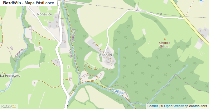 Bezděčín - mapa části obce