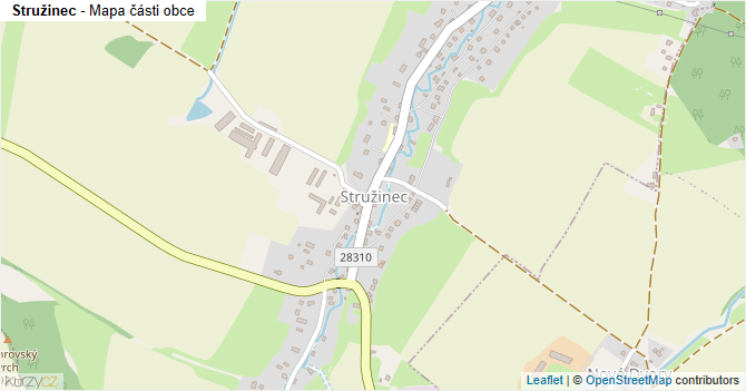 Stružinec - mapa části obce