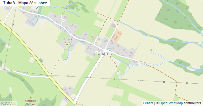 Tuhaň - mapa části obce