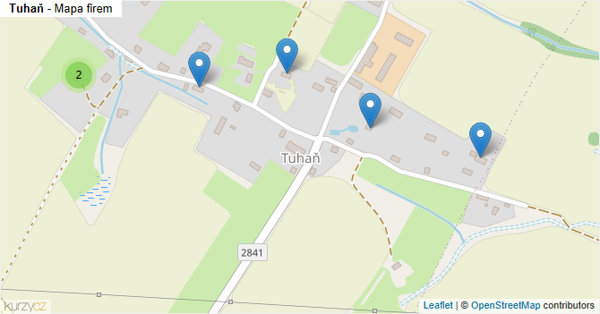 Tuhaň - mapa firem