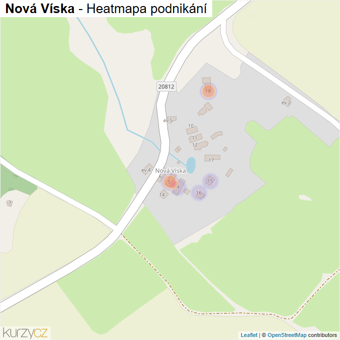 Mapa Nová Víska - Firmy v části obce.