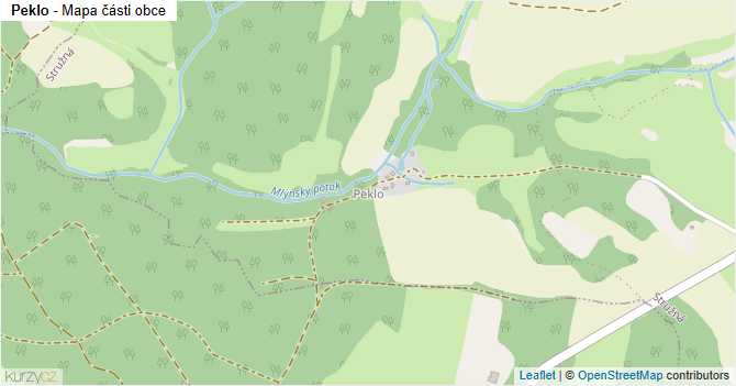 Peklo - mapa části obce