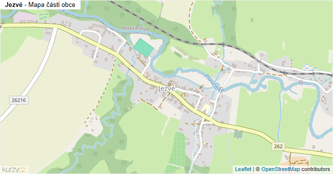 Jezvé - mapa části obce