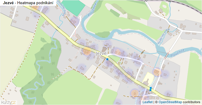 Jezvé - mapa podnikání