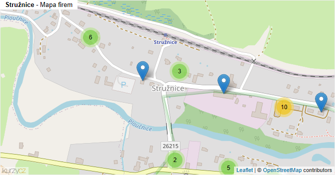 Stružnice - mapa firem