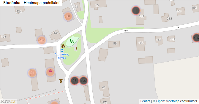 Studánka - mapa podnikání