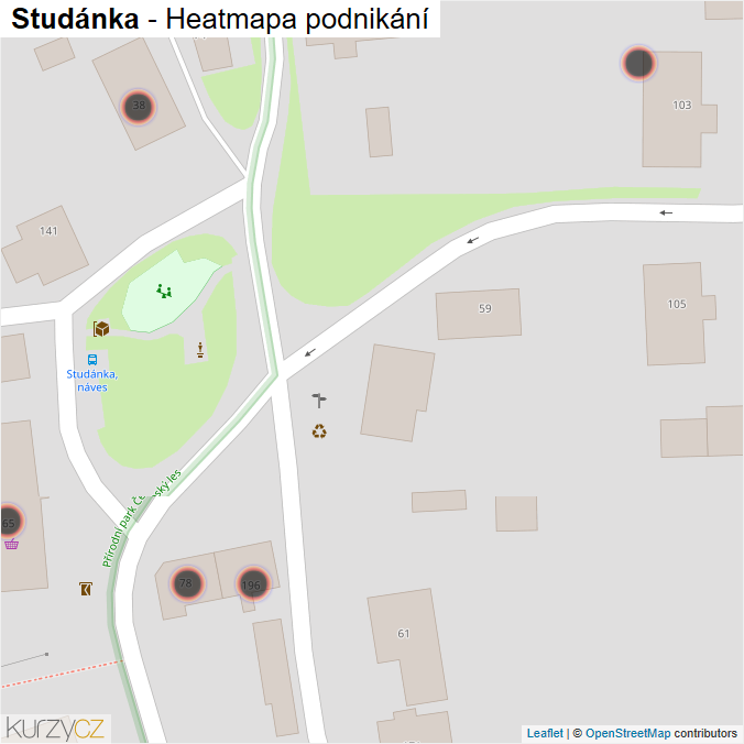 Mapa Studánka - Firmy v obci.