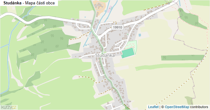 Studánka - mapa části obce
