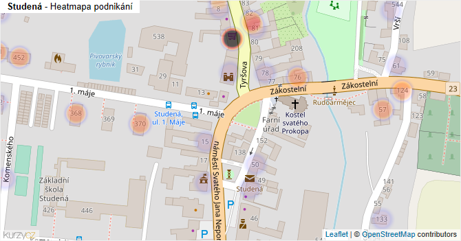 Studená - mapa podnikání