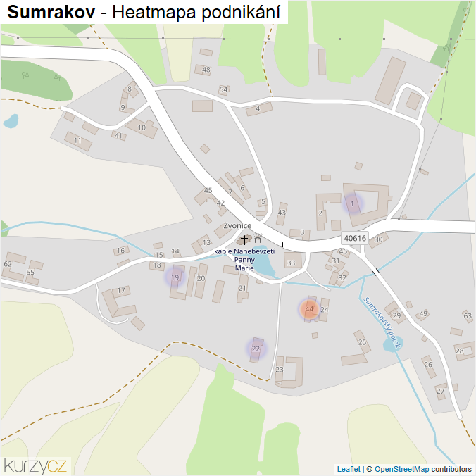 Mapa Sumrakov - Firmy v části obce.
