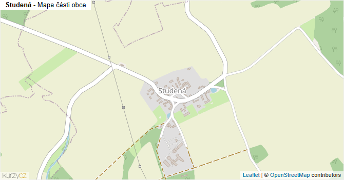 Studená - mapa části obce