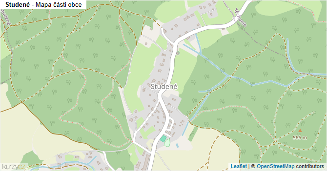 Studené - mapa části obce