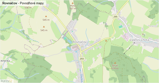 Rovnáčov - záplavové mapy stoleté vody