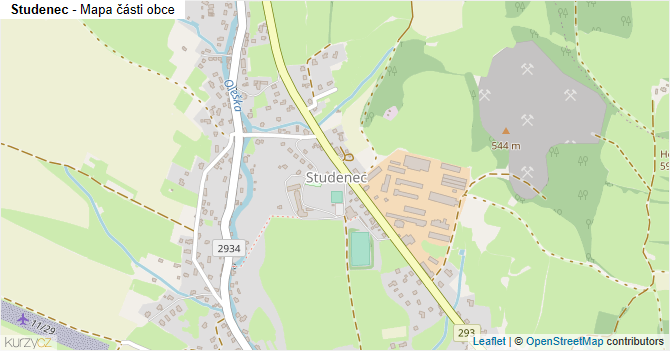 Studenec - mapa části obce