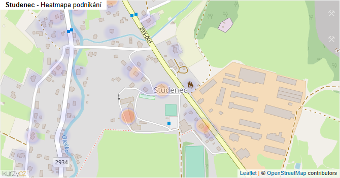 Studenec - mapa podnikání