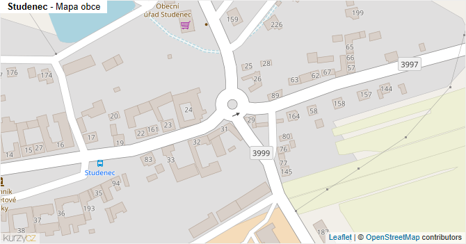 Studenec - mapa obce