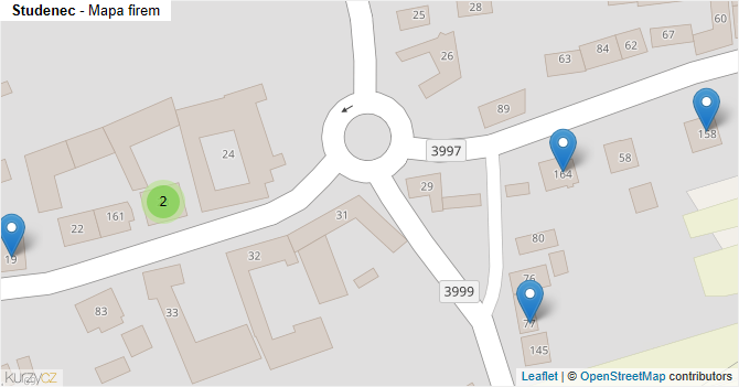Studenec - mapa firem