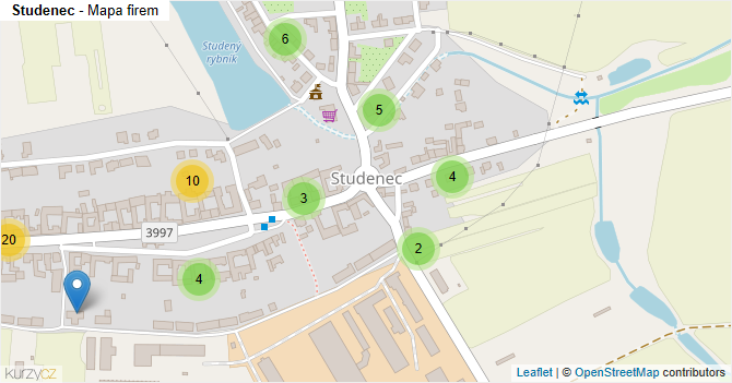 Studenec - mapa firem