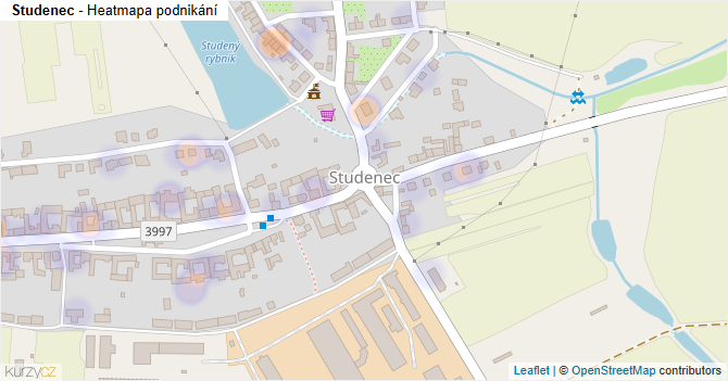 Studenec - mapa podnikání