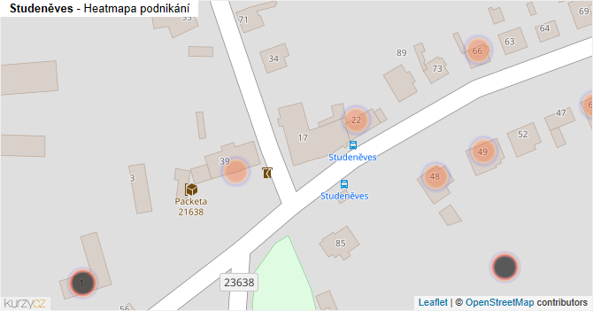 Studeněves - mapa podnikání