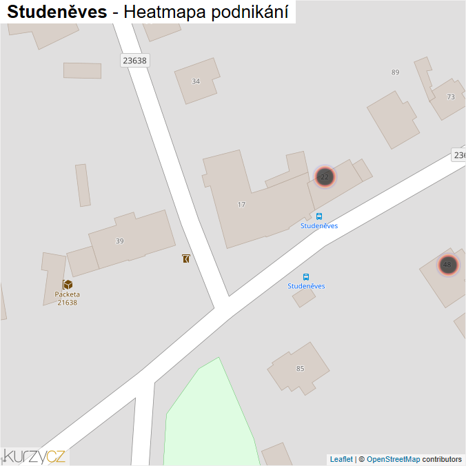 Mapa Studeněves - Firmy v obci.