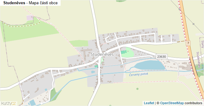 Studeněves - mapa části obce