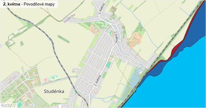 2. května - záplavové mapy stoleté vody