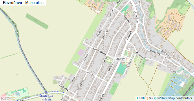 Bezručova - mapa ulice