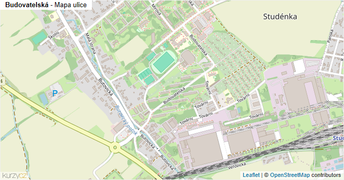 Budovatelská - mapa ulice