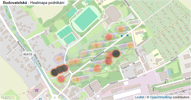 Budovatelská - mapa podnikání