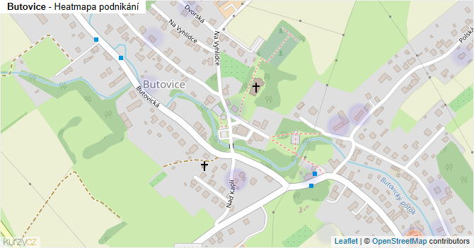 Butovice - mapa podnikání